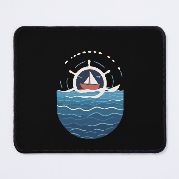 Item preview, Captain On The High Seas With Boat Motif designed and sold by LuminOrb.