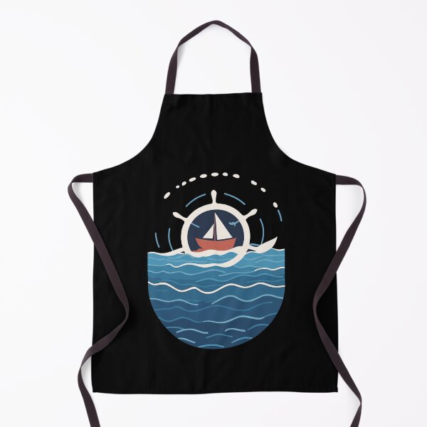 Item preview, Captain On The High Seas With Boat Motif designed and sold by LuminOrb.