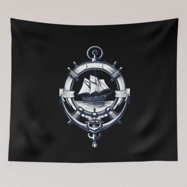 Item preview, Captain Steering Wheel Anchor Sailboat Adventure designed and sold by LuminOrb.
