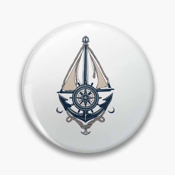 Item preview, Captain Steering Wheel Anchor Sailboat designed and sold by LuminOrb.