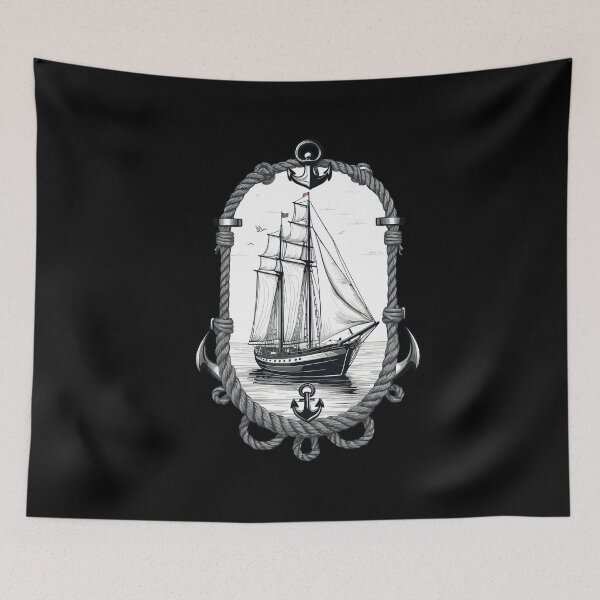 Item preview, Maritime Adventure Sailing Ship Illustration designed and sold by LuminOrb.