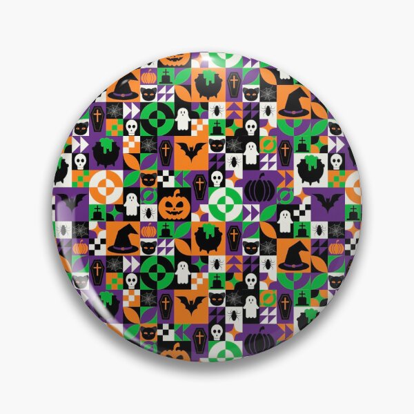 Item preview, Halloween pattern with pumpkins, bats, skulls, witch hats, cats, spiders, sarcophagus, ghosts designed and sold by TYTOS-SHOP.