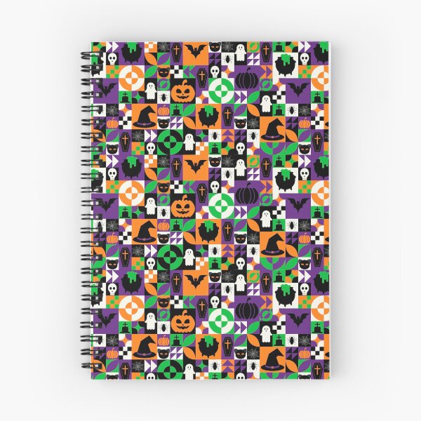 Item preview, Halloween pattern with pumpkins, bats, skulls, witch hats, cats, spiders, sarcophagus, ghosts designed and sold by TYTOS-SHOP.