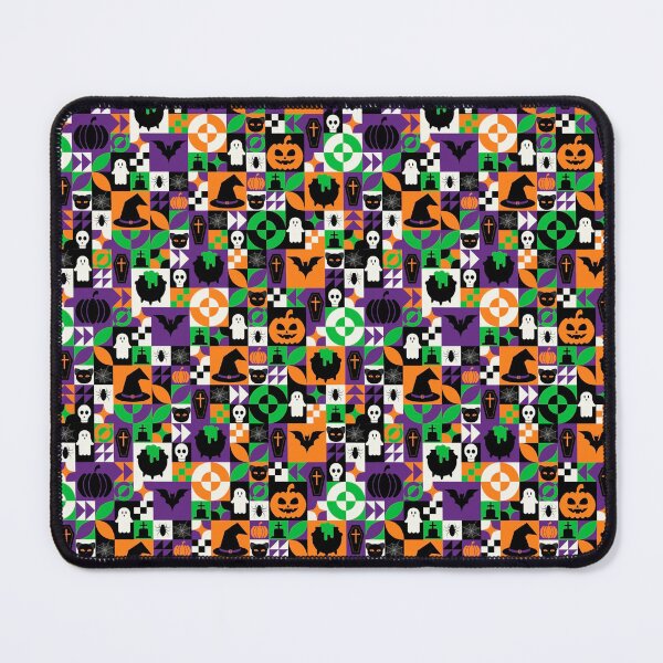 Item preview, Halloween pattern with pumpkins, bats, skulls, witch hats, cats, spiders, sarcophagus, ghosts designed and sold by TYTOS-SHOP.