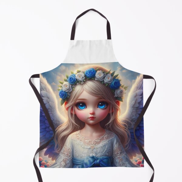 Item preview, Blue-white beautiful angel with flower head decor art designed and sold by EvaAngel.