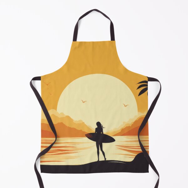Item preview, Surf Babe Silhouette in Retro Tropical Sunset Scene designed and sold by AdamesArtStudio.
