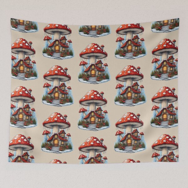 Item preview, Amanita Mushroom Christmas House | Cozy Holiday Collection designed and sold by monkeybusiness.pt.