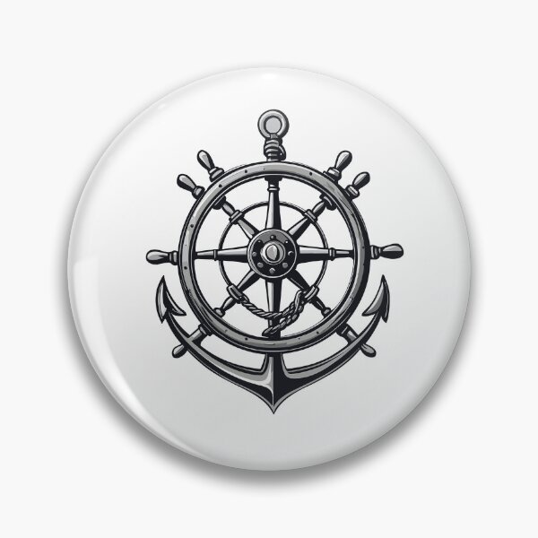 Item preview, Captain Steering Wheel Anchor Sailboat Motif designed and sold by LuminOrb.