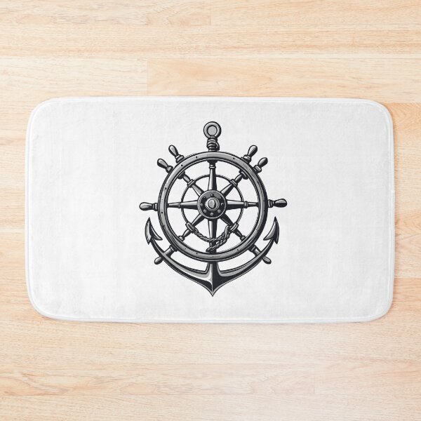 Item preview, Captain Steering Wheel Anchor Sailboat Motif designed and sold by LuminOrb.