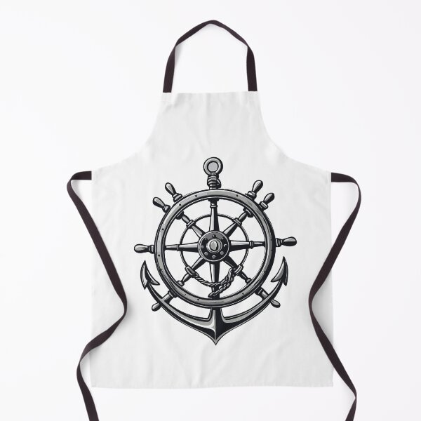 Item preview, Captain Steering Wheel Anchor Sailboat Motif designed and sold by LuminOrb.