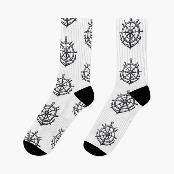 Item preview, Captain Steering Wheel Anchor Sailboat Motif designed and sold by LuminOrb.