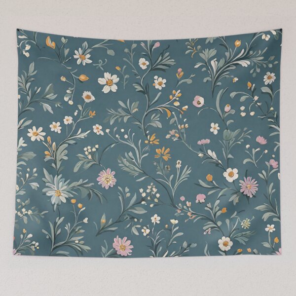 Item preview, Dusty Blue Floral designed and sold by BubbleGalaxy.