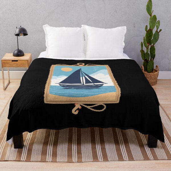 Item preview, Maritime Sailboat By The Sea Mural designed and sold by LuminOrb.