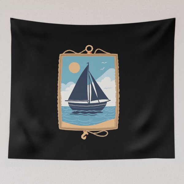Item preview, Maritime Sailboat By The Sea Mural designed and sold by LuminOrb.