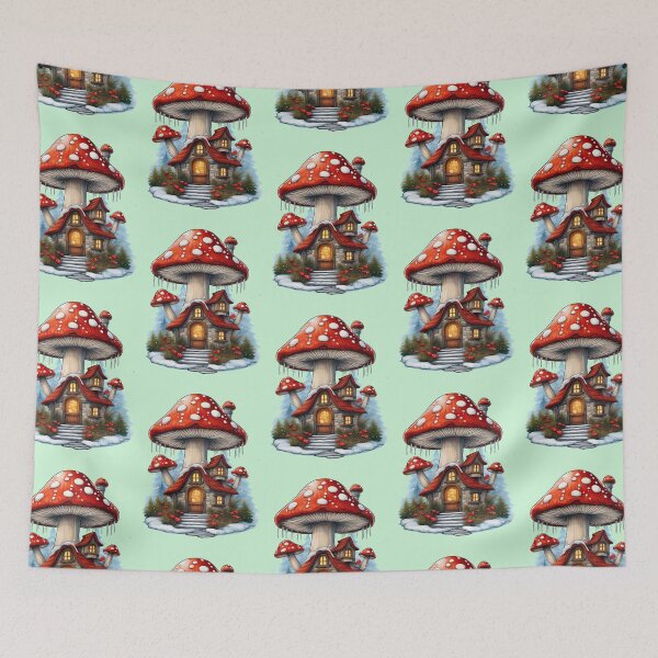 Item preview, Amanita Mushroom Christmas House | Cozy Holiday Collection designed and sold by monkeybusiness.pt.