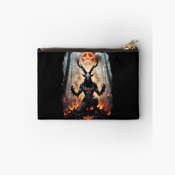 Item preview, Demonic Baphomet with Bloody Pentagram in Foggy Forest, halftone style designed and sold by Tong4130.