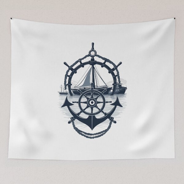 Item preview, Captain Steering Wheel Anchor Sailboat Adventure designed and sold by LuminOrb.