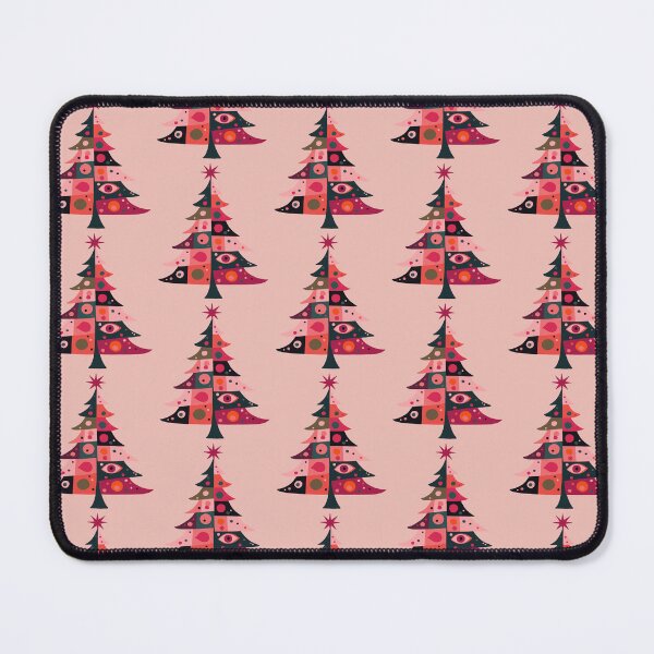 Item preview, Mid-Century Pink Kitsch Boho Patchwork Christmas Tree Cut Out designed and sold by taiche.