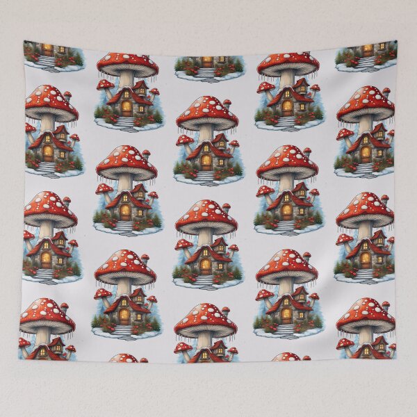 Item preview, Amanita Mushroom Christmas House | Cozy Holiday Collection designed and sold by monkeybusiness.pt.