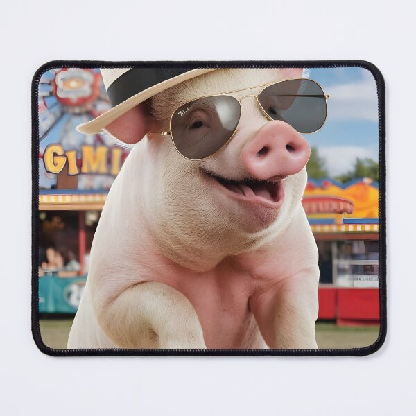 Item preview, Cool Meme Pig in Sunglasses and Hat at Carnival designed and sold by Quirky Shirts.
