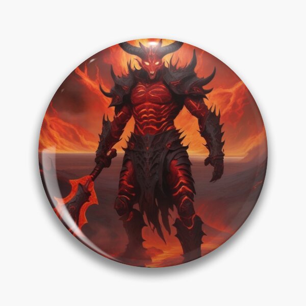 Item preview, Demonic Warrior in a Lava Field designed and sold by MarkLines.
