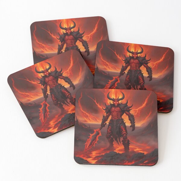 Item preview, Demonic Warrior in a Lava Field designed and sold by MarkLines.