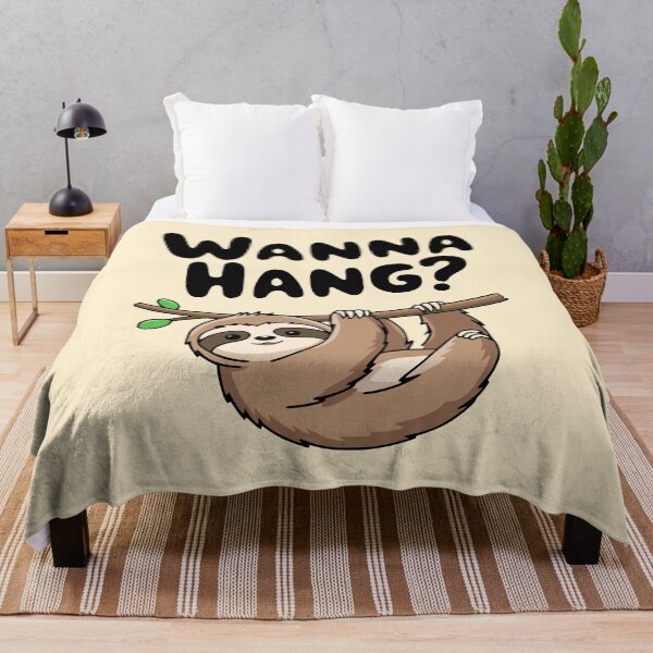 Item preview, Wanna Hang? Cute Sloth Pun designed and sold by PMCreative.