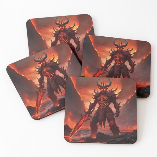 Item preview, Demonic Warrior in a Lava Field 2 designed and sold by MarkLines.