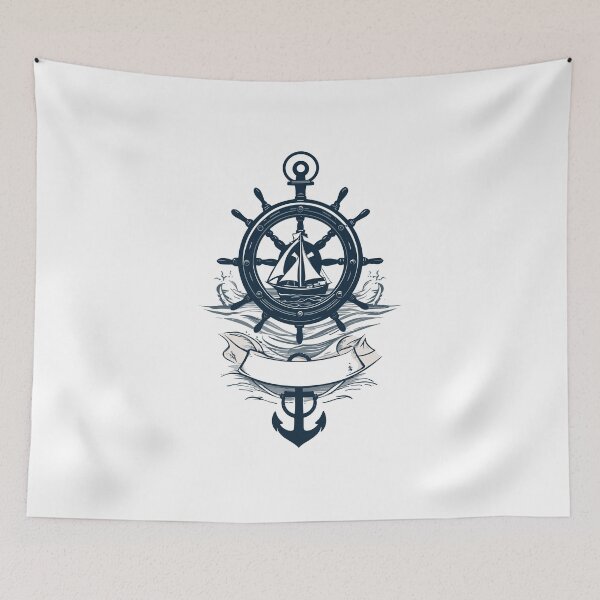 Item preview, Captain Steering Wheel Anchor Sailboat Adventure designed and sold by LuminOrb.