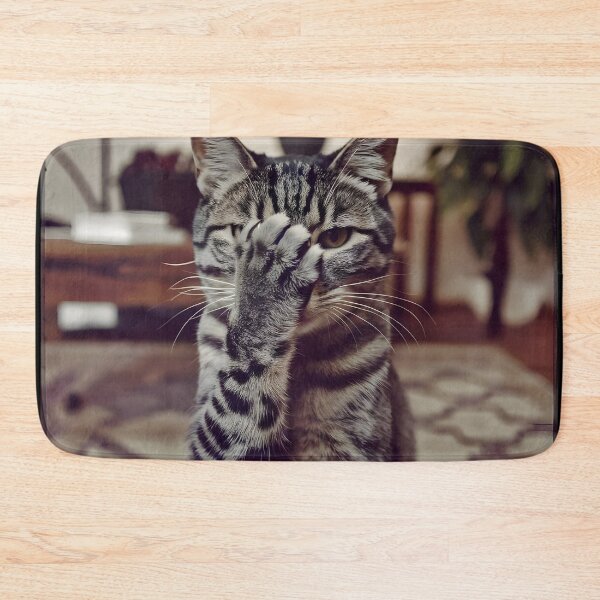 Item preview, Funny Cat Meme Covering Eye in Facepalm Pose designed and sold by Quirky Shirts.