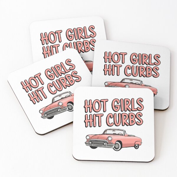 Item preview, Hot Girls Hit Curbs! Funny Pink Convertable designed and sold by PMCreative.