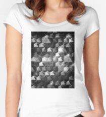 AS THE CURTAIN FALLS (MONOCHROME) Women's Fitted Scoop T-Shirt