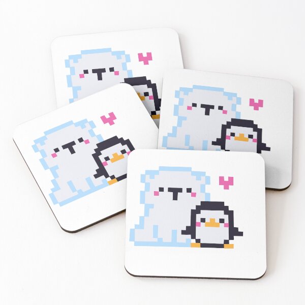 Item preview, Mr. Polar Bear and Miss Penguin pixel love designed and sold by The Purple Sloth.