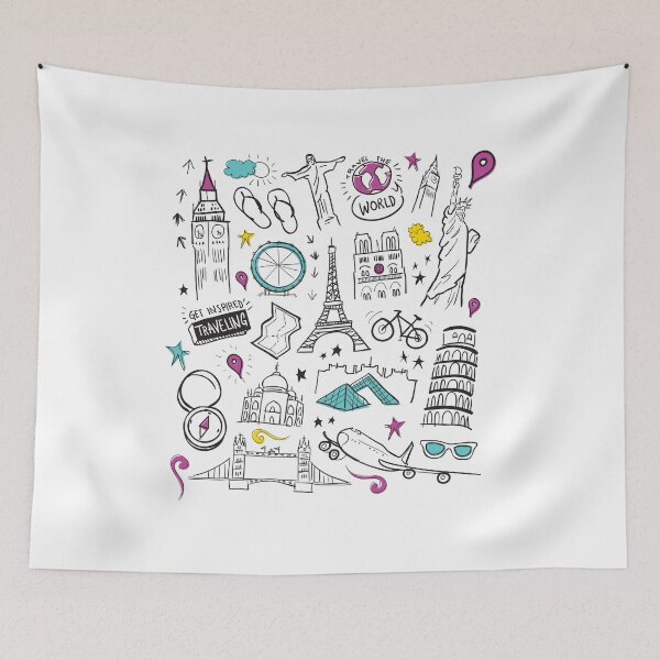 Item preview, World Landmarks and Travel Icons | Global Adventure  designed and sold by TurtleDojo.