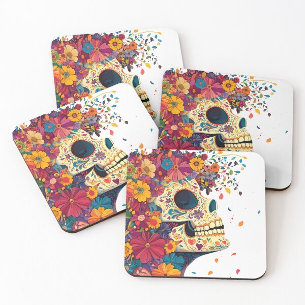 Item preview, Colorful skull illustration designed and sold by natalidesign.