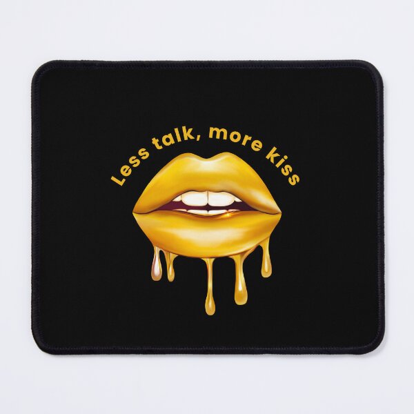 Item preview, "Less Talk, More Kiss - Golden Lips Design" designed and sold by AnyMar2023.