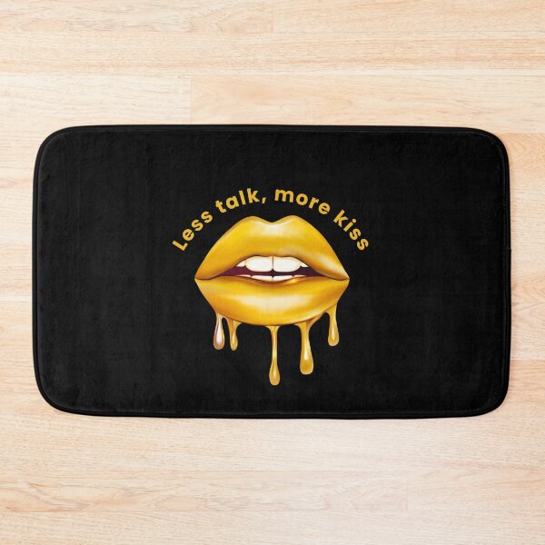 Item preview, "Less Talk, More Kiss - Golden Lips Design" designed and sold by AnyMar2023.