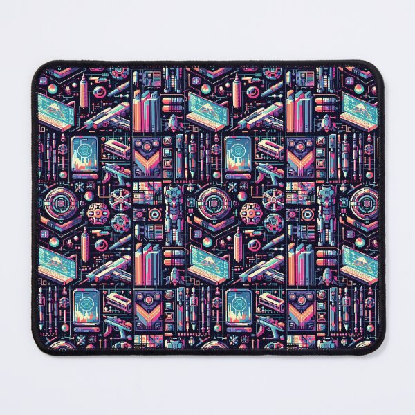 Item preview, Futuristic Gadgets Pixel Art Pattern designed and sold by SipandStan.