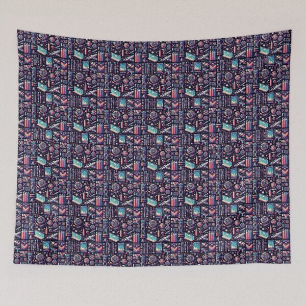 Item preview, Futuristic Gadgets Pixel Art Pattern designed and sold by SipandStan.