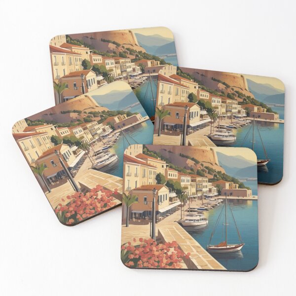 Item preview, 128 Nafplio Harbor, Greece Poster Design designed and sold by Alexis Art Collection.