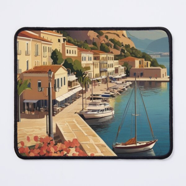 Item preview, 128 Nafplio Harbor, Greece Poster Design designed and sold by Alexis Art Collection.