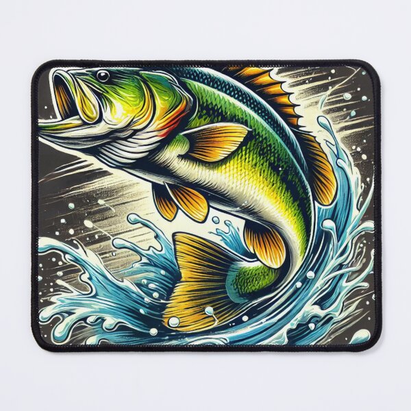 Item preview, Bold Leaping Bass Fish - Vibrant Freshwater Fishing Design designed and sold by Trendy-Now.
