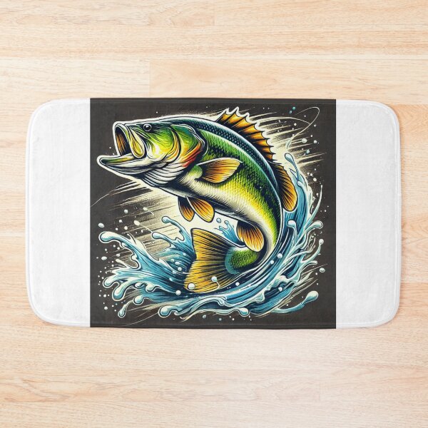 Item preview, Bold Leaping Bass Fish - Vibrant Freshwater Fishing Design designed and sold by Trendy-Now.