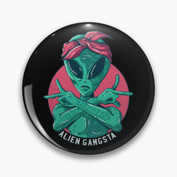 Item preview, Green Alien Gangsta | Cool Gang Sign with Headband designed and sold by TurtleDojo.