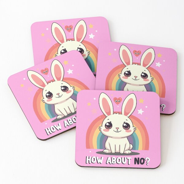 Item preview, Cute Kawaii Rabbit with Rainbow and Rude Quote designed and sold by InkCraftHouse.