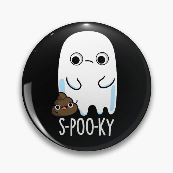 Item preview, S-poo-ky Funny Ghost Poop Pun (Dark BG) designed and sold by punnybone.