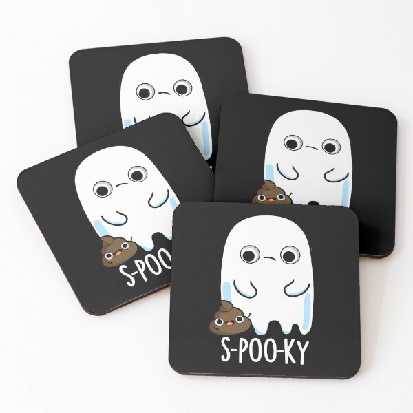 Item preview, S-poo-ky Funny Ghost Poop Pun (Dark BG) designed and sold by punnybone.