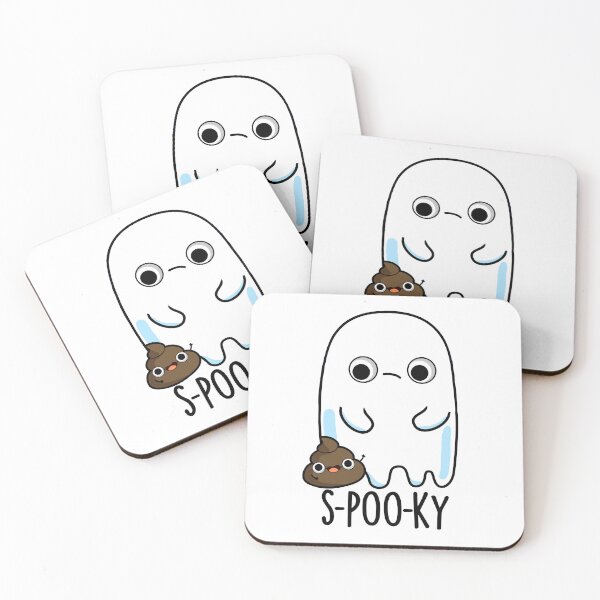 Item preview, S-poo-ky Funny Ghost Poop Pun  designed and sold by punnybone.