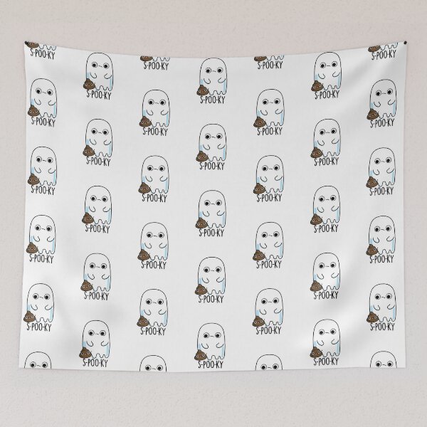 Item preview, S-poo-ky Funny Ghost Poop Pun  designed and sold by punnybone.