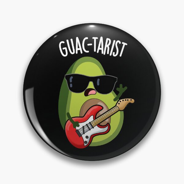 Item preview, Guac-tarist Funny Avocado Pun (Dark BG) designed and sold by punnybone.